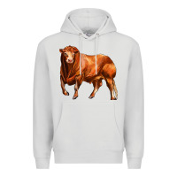 Dove Grey red angus bull Premium Hoodie - LillyAllenDesigns