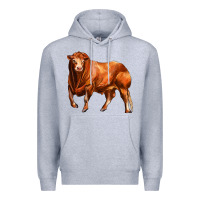 Heather Grey red angus bull Premium Hoodie - LillyAllenDesigns