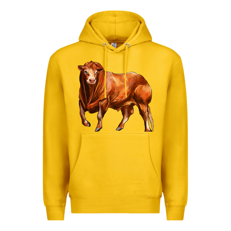 Red Angus Bull Premium Hoodie by LillyAllenDesigns | Teevron