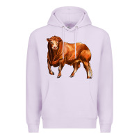 Lilac red angus bull Premium Hoodie - LillyAllenDesigns