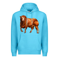 Ocean Blue red angus bull Premium Hoodie - LillyAllenDesigns
