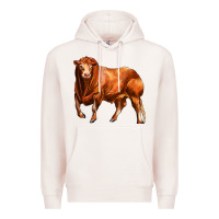 Pale Pink red angus bull Premium Hoodie - LillyAllenDesigns