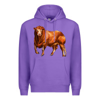 Purple red angus bull Premium Hoodie - LillyAllenDesigns