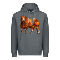 Rock red angus bull Premium Hoodie - LillyAllenDesigns