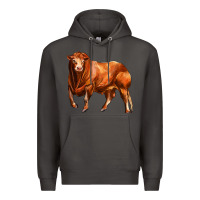 Smoke red angus bull Premium Hoodie - LillyAllenDesigns