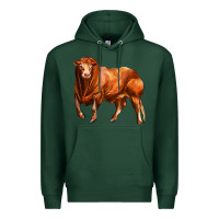 Sports Green red angus bull Premium Hoodie - LillyAllenDesigns
