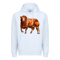 White red angus bull Premium Hoodie - LillyAllenDesigns