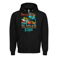 Black busy doing cool teacher stuff Zipper Hoodie - texasbilliewilder