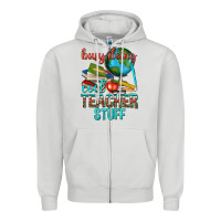 Dove Grey busy doing cool teacher stuff Zipper Hoodie - texasbilliewilder