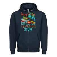 Navy busy doing cool teacher stuff Zipper Hoodie - texasbilliewilder