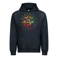 Navy not by my strength but his Urban Hoodie - MaliasSmallBusiness