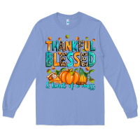 Colony Blue Thankful blessed and kind of a mess Long Sleeve Tee - RanaPortraitStore