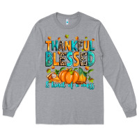 Heather Grey Thankful blessed and kind of a mess Long Sleeve Tee - RanaPortraitStore