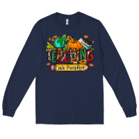 Navy Teaching little pumpkins Long Sleeve Tee - RanaPortraitStore