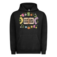 Pigment Black cozy book girl club Urban Hoodie - MaliasSmallBusiness