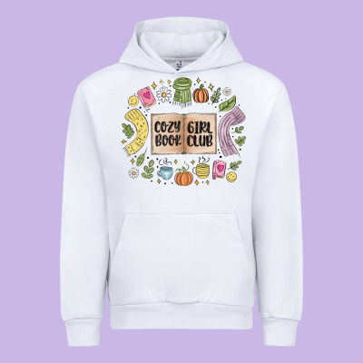 Cozy Book Girl Club Urban Hoodie Designed By Maliassmallbusiness
