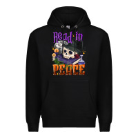 Black Read in peace Halloween Premium Hoodie - NancyCooperArtShop