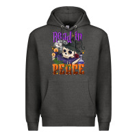 Charcoal Heather Read in peace Halloween Premium Hoodie - NancyCooperArtShop