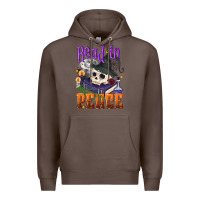 Coffee Read in peace Halloween Premium Hoodie - NancyCooperArtShop