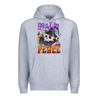 Heather Grey Read in peace Halloween Premium Hoodie - NancyCooperArtShop