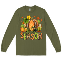 Army Green Tis' the season Fall American Football Long Sleeve Tee - RanaPortraitStore