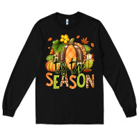 Black Tis' the season Fall American Football Long Sleeve Tee - RanaPortraitStore