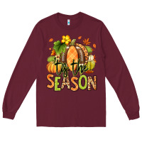 Burgundy Tis' the season Fall American Football Long Sleeve Tee - RanaPortraitStore