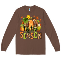 Chestnut Tis' the season Fall American Football Long Sleeve Tee - RanaPortraitStore