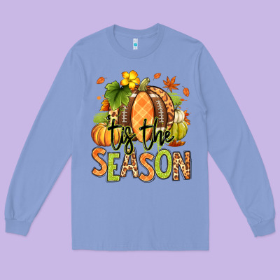 Long Sleeve Tee Tis' the season Fall American Football