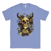 Colony Blue Bull Human Skull With Gold Roses Classic Tee - RanaPortraitStore