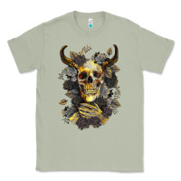 Matcha Bull Human Skull With Gold Roses Classic Tee - RanaPortraitStore