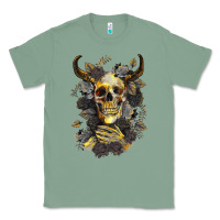 Sage Bull Human Skull With Gold Roses Classic Tee - RanaPortraitStore