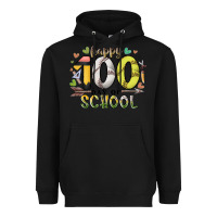 Black happy 100 day of school Heavyweight Hoodie - RacoonDesign