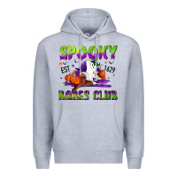 Heather Grey Spooky babes club Premium Hoodie - NancyCooperArtShop
