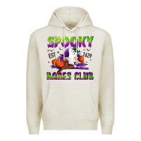 Oatmeal Heather Spooky babes club Premium Hoodie - NancyCooperArtShop