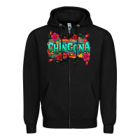 Black chingona Zipper Hoodie - texasbilliewilder
