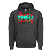 Charcoal Heather chingona Zipper Hoodie - texasbilliewilder