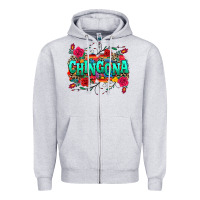 Heather Grey chingona Zipper Hoodie - texasbilliewilder