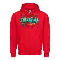 Red chingona Zipper Hoodie - texasbilliewilder
