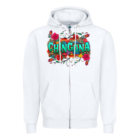 White chingona Zipper Hoodie - texasbilliewilder