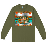Army Green Fall Pumpkins Long Sleeve Tee - RanaPortraitStore
