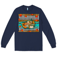 Navy Fall Pumpkins Long Sleeve Tee - RanaPortraitStore