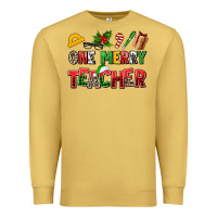 Antique Gold one merry teacher Premium Sweatshirt - AdoDesignShop