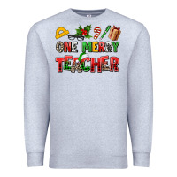 Heather Grey one merry teacher Premium Sweatshirt - AdoDesignShop