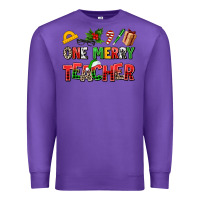 Purple one merry teacher Premium Sweatshirt - AdoDesignShop