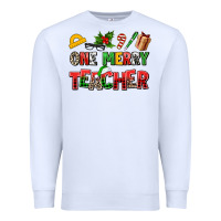 White one merry teacher Premium Sweatshirt - AdoDesignShop