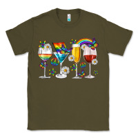 Army Green pride lgbtq wine cups and glasses Classic Tee - texasbilliewilder