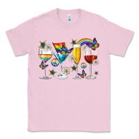 Bubblegum Pink pride lgbtq wine cups and glasses Classic Tee - texasbilliewilder