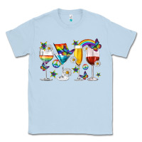 Dusty Blue pride lgbtq wine cups and glasses Classic Tee - texasbilliewilder
