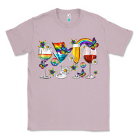 Lilac pride lgbtq wine cups and glasses Classic Tee - texasbilliewilder